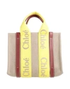 Chloé Woman Handbag Yellow Size - Linen, Calfskin