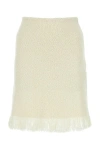 Chloé Chloe Ivory Stretch Wool Blend Skirt In White