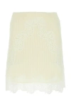 Chloé Lace Accents Textured Wool Skirt In Neutral
