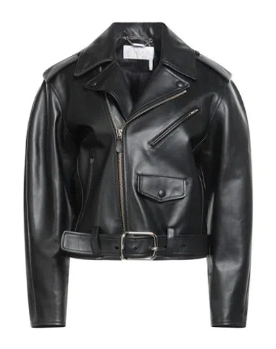 Chloé Belted Leather Jacket In Black