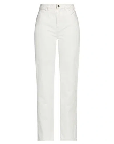 Chloé Woman Jeans White Size 27 Cotton, Hemp