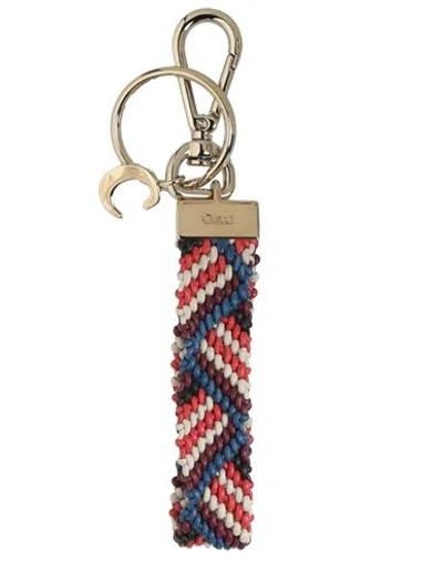 Chloé Woman Key Ring Red Size - Brass, Lambskin