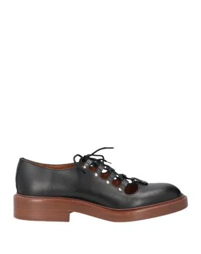 Chloé Woman Lace-up Shoes Black Size 8 Soft Leather