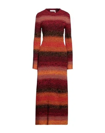 Chloé Woman Maxi Dress Burgundy Size M Cashmere In Red