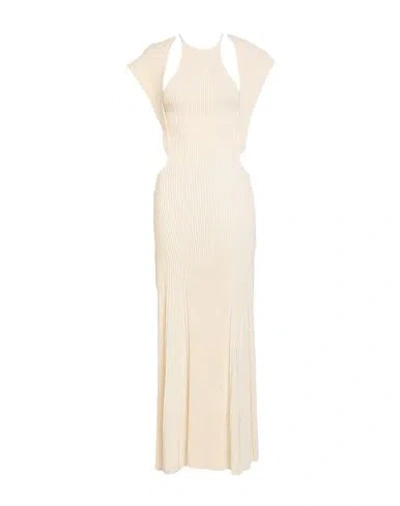 Chloé Woman Maxi Dress Cream Size L Wool In White