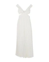 Chloé Cutout Pleated Silk-chiffon Gown In Weiss
