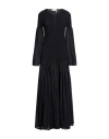 Chloé Gauze-paneled Ribbed Wool And Cashmere-blend Maxi Dress In Blue