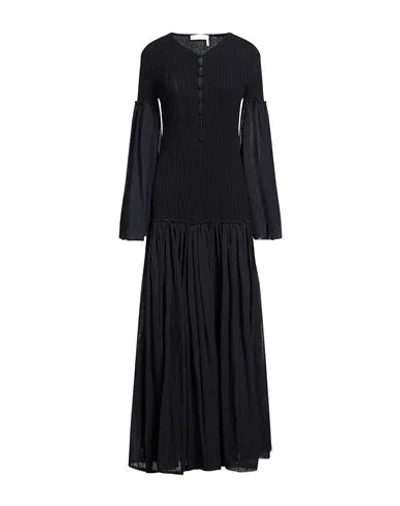 Chloé Woman Maxi Dress Midnight Blue Size 6 Linen, Silk, Wool, Cashmere, Ceramic