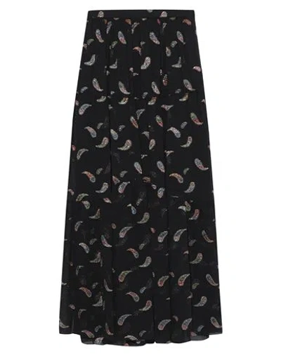 Chloé Woman Maxi Skirt Black Size 10 Vinyon, Silk