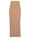 Chloé Woman Maxi Skirt Camel Size S Wool, Cashmere, Polyamide, Elastane In Beige