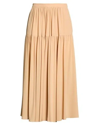Chloé Woman Maxi Skirt Sand Size 14 Silk In Orange