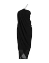 Chloé Robe Midi Asymétrique Drapée Femme Noir Taille 40 100% Laine Vierge In Black