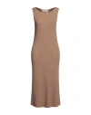 Chloé Woman Midi Dress Camel Size M Wool, Cashmere In Beige