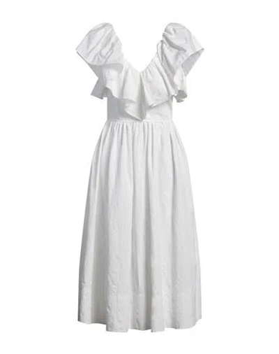 Chloé Woman Midi Dress Ivory Size 6 Cotton In White