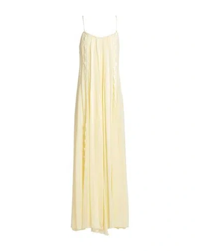 Chloé Woman Midi Dress Light Yellow Size 6 Silk, Polyester