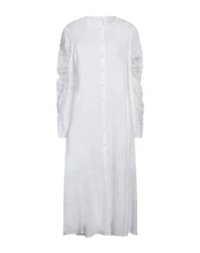 Chloé Woman Midi Dress White Size 10 Ramie