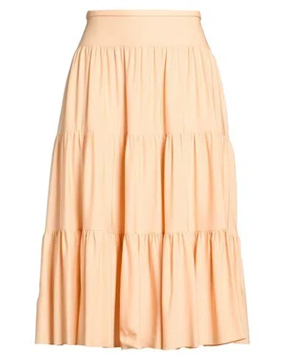 Chloé Woman Midi Skirt Apricot Size 12 Viscose, Silk In Yellow