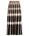 Chloé Chloe Intarsia Wool-blend Midi Skirt In Brown