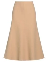 Chloé Woman Midi Skirt Camel Size 8 Wool, Cashmere In Beige