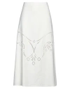 Chloé Woman Midi Skirt Ivory Size 8 Viscose, Ramie In White