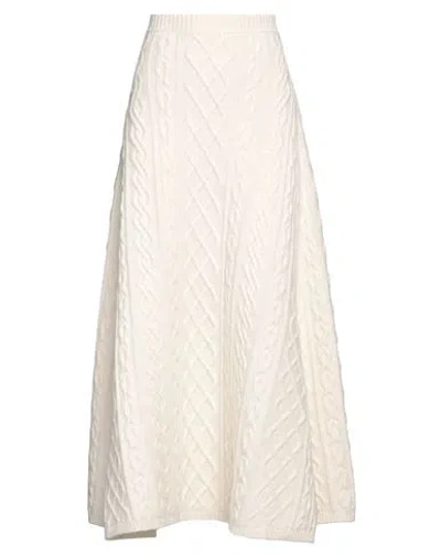 Chloé Woman Midi Skirt Ivory Size S Wool, Cashmere, Polyamide, Elastane In Neutral