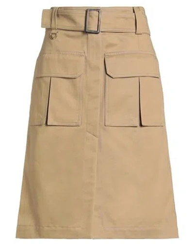 Chloé Woman Midi Skirt Sand Size 10 Cotton In Neutral
