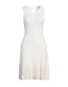 Chloé Woman Mini Dress Cream Size M Viscose, Silk, Cashmere In White