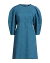 Chloé Woman Mini Dress Pastel Blue Size 6 Linen, Cotton In Blue