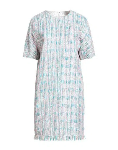 Chloé Woman Mini Dress Turquoise Size 8 Polyamide, Synthetic Fibers, Cotton, Metallic Polyester In Blue