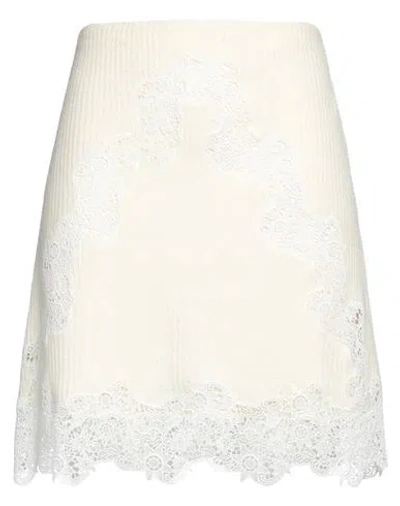 Chloé Woman Mini Skirt Cream Size 8 Virgin Wool, Cotton, Polyester In White