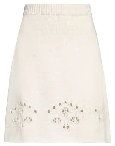 Chloé Woman Mini Skirt Cream Size M Wool In Neutral