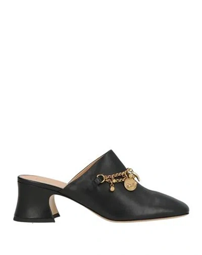 Chloé Woman Mules & Clogs Black Size 7 Leather