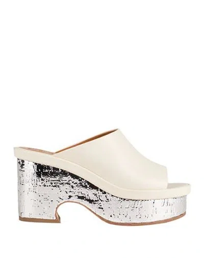 Chloé White Silver High Wedge Sandals For Women