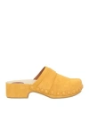 Chloé Joy Suede Clogs In Yellow