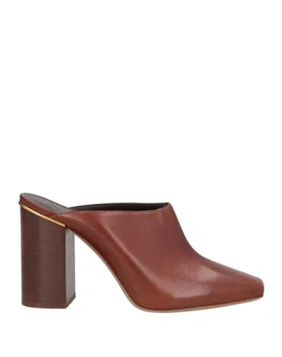 Chloé Woman Mules & Clogs Tan Size 9 Leather In Brown