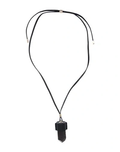 Chloé Woman Necklace Black Size - Brass, Leather, Amethyst