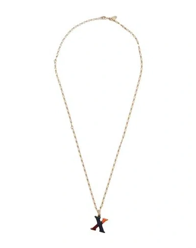 Chloé Woman Necklace Gold Size - Brass, Enamel
