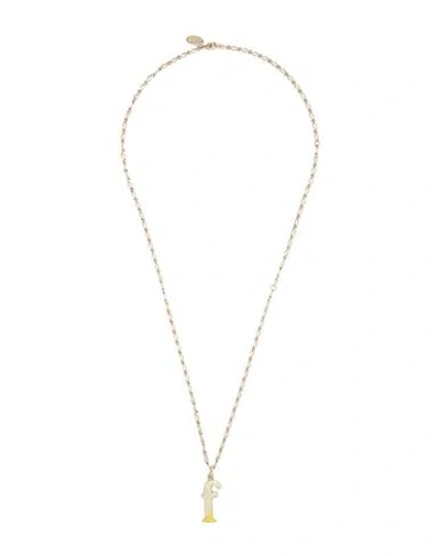 Chloé Woman Necklace Gold Size - Brass, Enamel