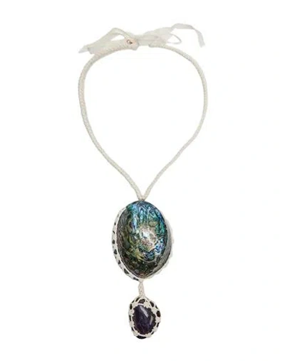 Chloé Woman Necklace Off White Size - Silk, Amethyst