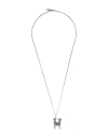 Chloé Woman Necklace Pastel Blue Size - Brass, Nylon, Enamel In Metallic
