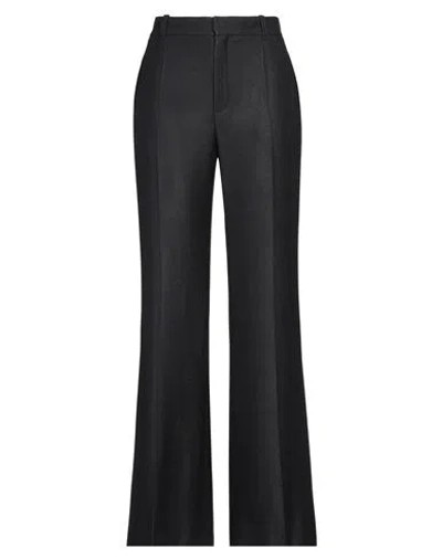 CHLOÉ CHLOÉ WOMAN PANTS BLACK SIZE 8 SILK, VIRGIN WOOL