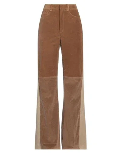 CHLOÉ CHLOÉ WOMAN PANTS CAMEL SIZE 6 COTTON