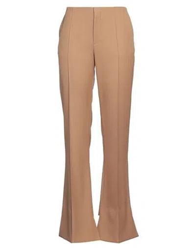 Chloé Woman Pants Camel Size 6 Virgin Wool