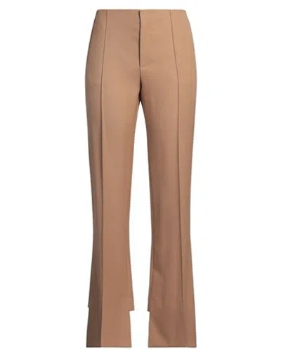 CHLOÉ CHLOÉ WOMAN PANTS CAMEL SIZE 8 VIRGIN WOOL, VISCOSE, COTTON