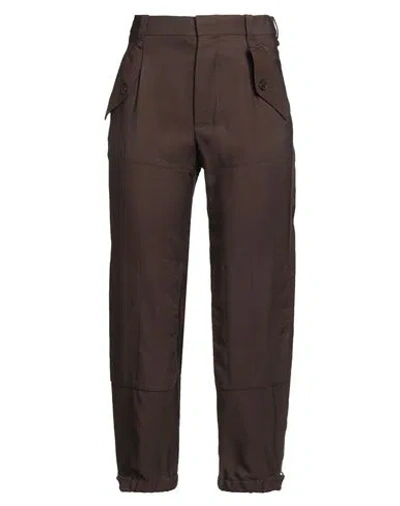 Chloé Woman Pants Dark Brown Size 12 Viscose, Virgin Wool