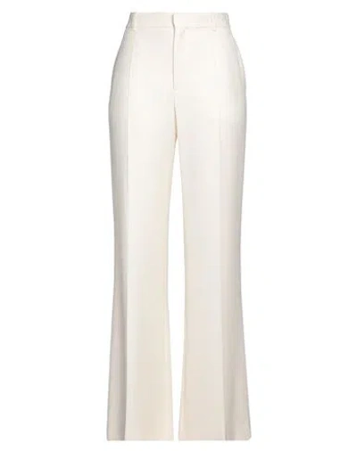 Chloé Woman Pants Ivory Size 8 Silk, Virgin Wool In White