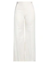 Chloé Woman Pants Ivory Size 8 Virgin Wool, Linen In White