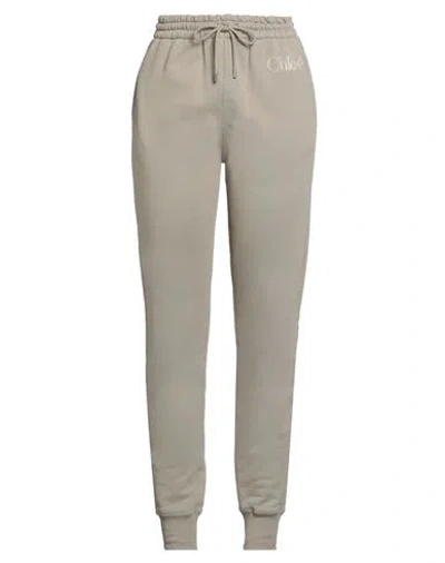 Chloé Woman Pants Light Grey Size M Cotton, Polyester, Elastane