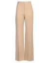 Chloé Chloe Flared Linen Trousers In Beige
