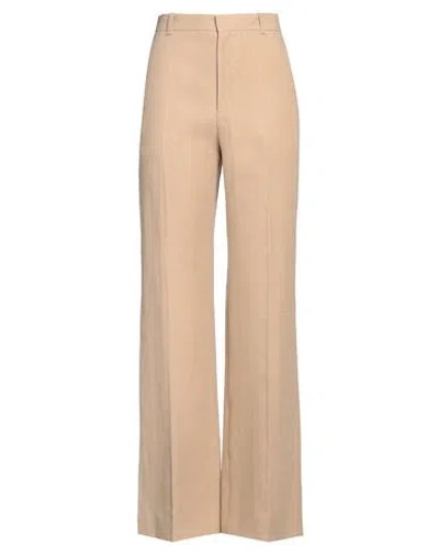 Chloé Chloe Women Cream Canvas Wide-leg Pant In Yellow